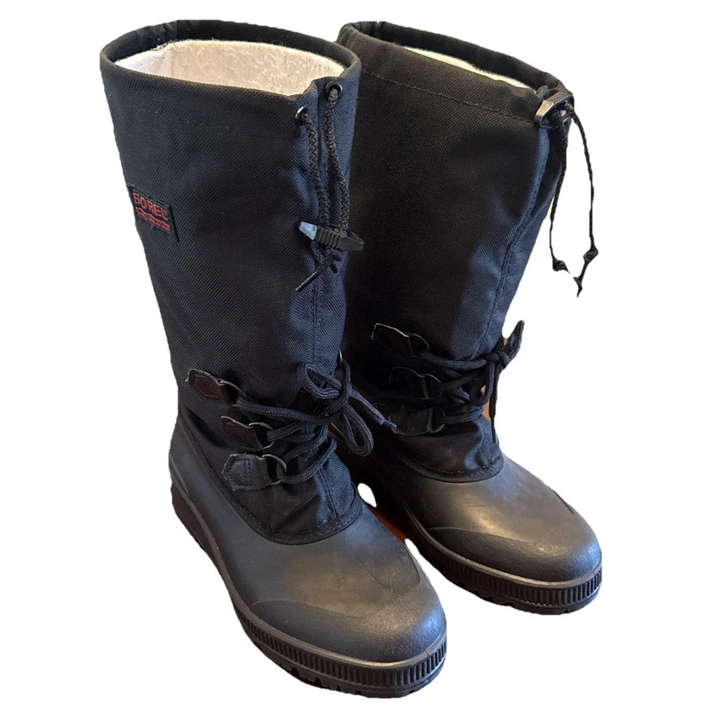 Vintage Sorel Kaufman Canada Winter Boots Mens 10 Black Pac Boots Felt Lined‎